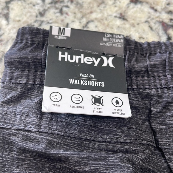 Hurley Mens Pull On Hybrid Walk Short Size Medium Charcoal Gray NWT - Picture 7 of 8